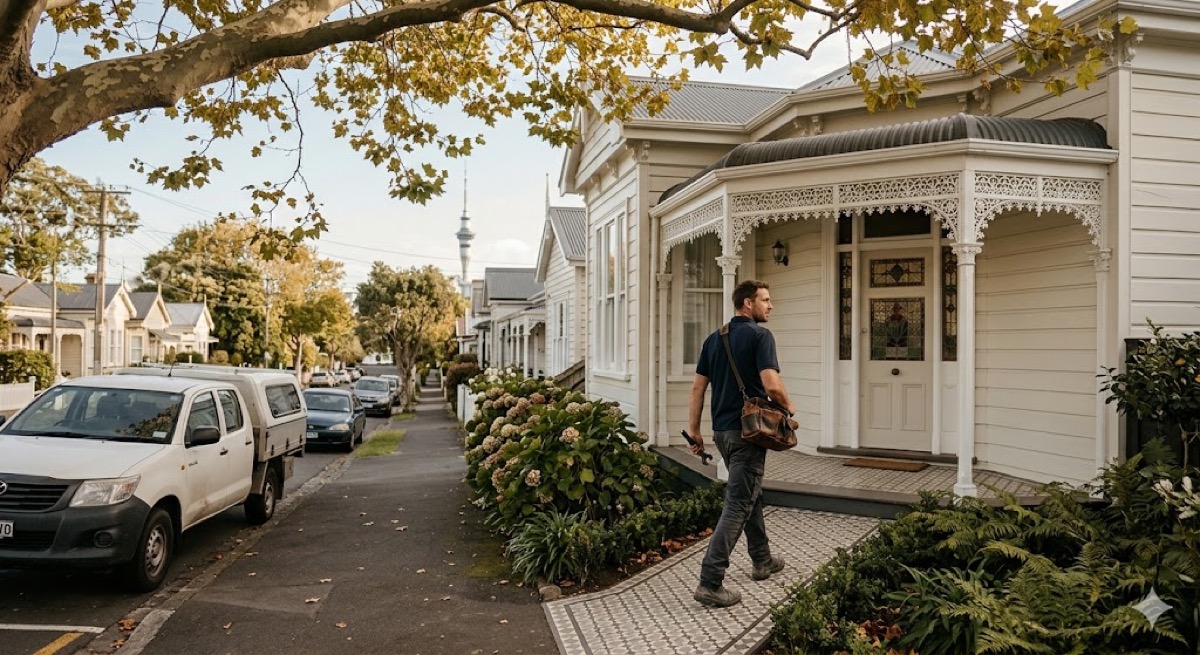 Plumber working in a Ponsonby character villa — Central Auckland plumbing