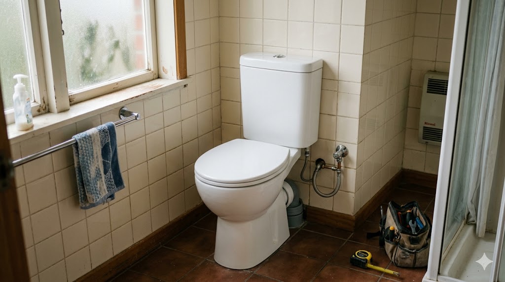 New close-coupled toilet installed in an Auckland bathroom