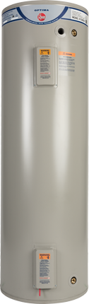 Rheem Optima 300L large outdoor mains pressure electric hot water cylinder