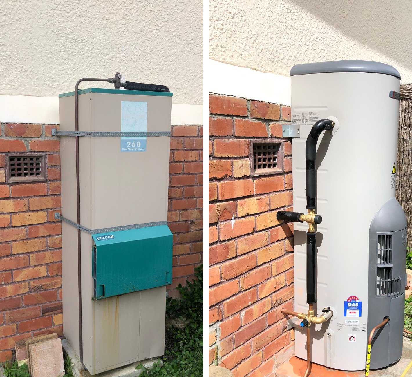 New Rheem Stellar gas storage cylinder installed